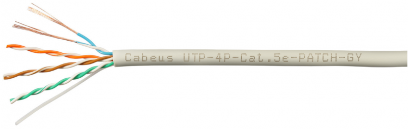 Витая пара CABEUS UTP-4P-CAT.5E-PATCH-GY