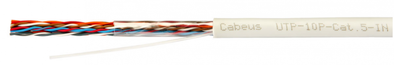 Многопарный кабель Витая пара 5 категории для внутренней проводки CABEUS UTP-10P-CAT.5-IN