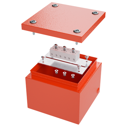 ДКС Коробка стальная FS с гладкими стенками и клеммниками, IP66,150х150х80мм,4р, 450V,6A, 4мм.кв.